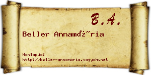 Beller Annamária névjegykártya
